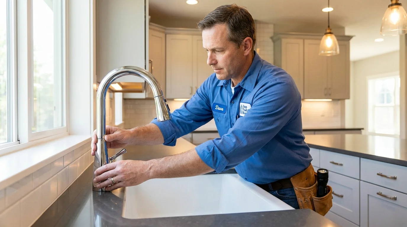 Kitchen faucet installation by Johns Plumbing LLC in New Richmond